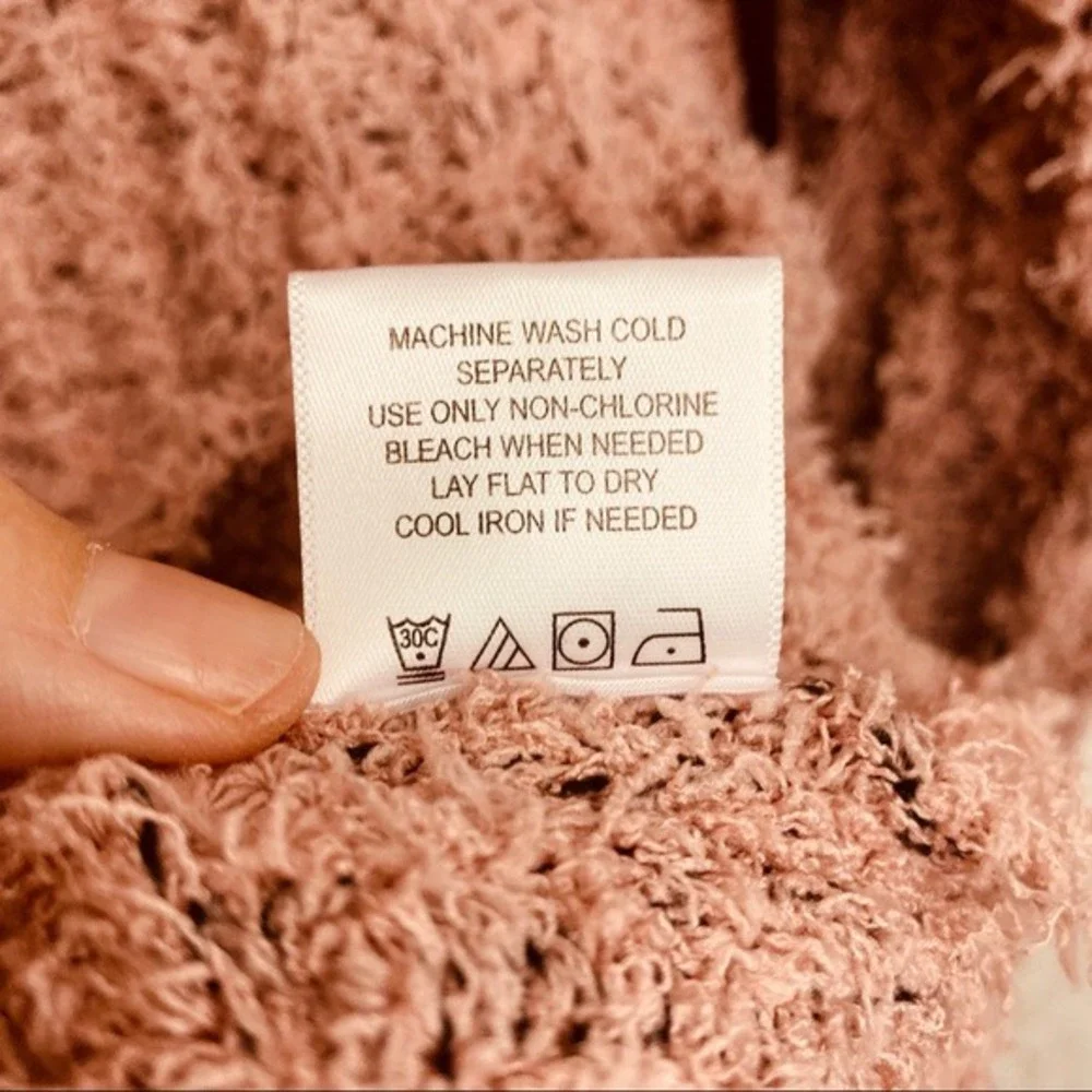 Olivia‎ Sky Womens Dusty Rose Popcorn Ribbed Knit Crew Neck Sweater MS456 Size S